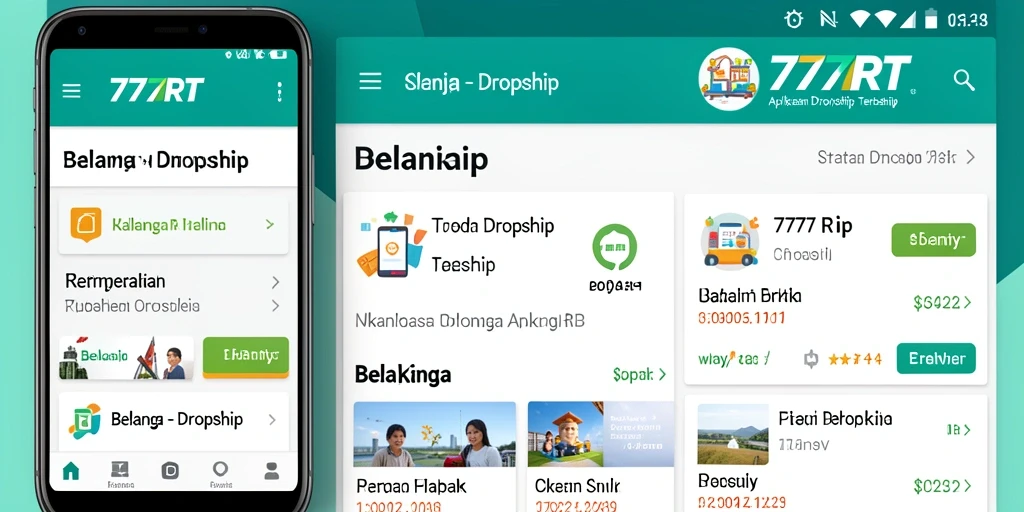 Tampilan antarmuka aplikasi Dropship 777RT yang user-friendly.