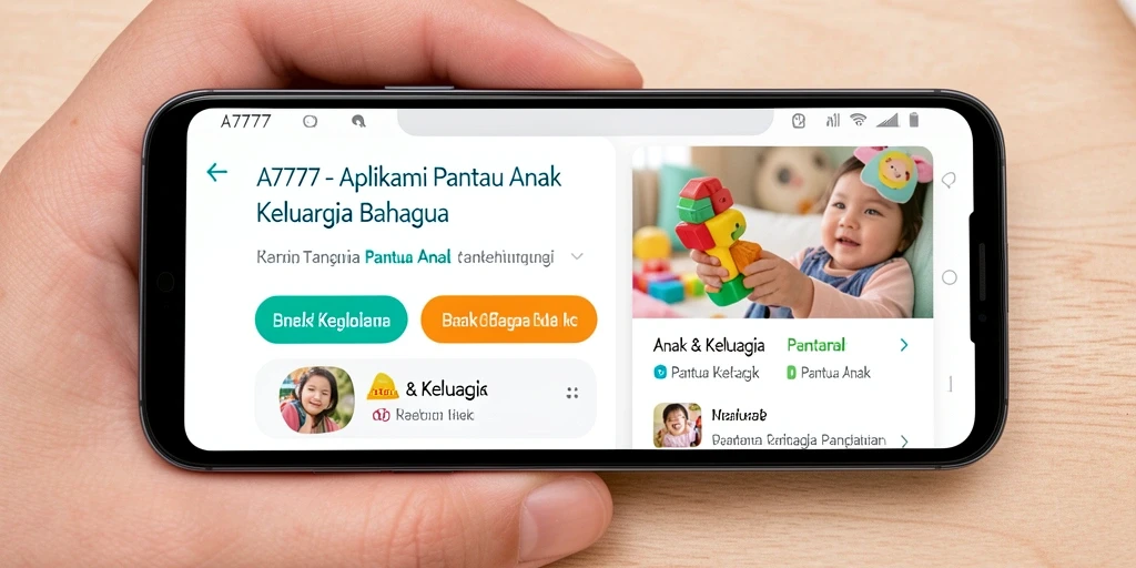 Tampilan antarmuka A7777 yang intuitif dan fungsional untuk Pantau Anak.