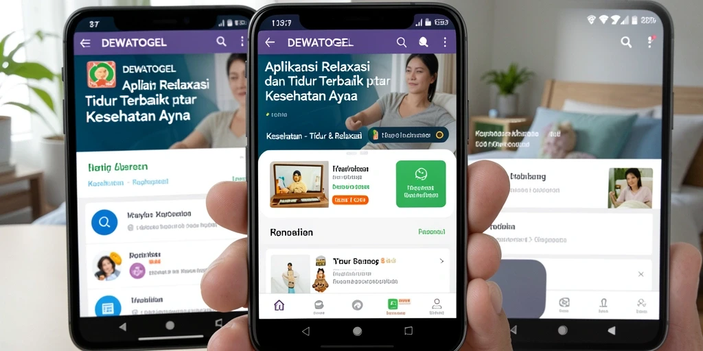 Antarmuka DEWATOGEL yang user-friendly untuk relaksasi dan tidur.