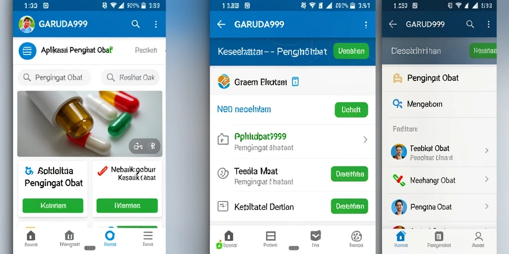 Tampilan antarmuka pengingat obat yang sederhana dan mudah dipahami.