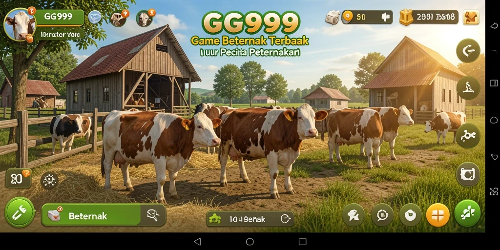 Tampilan antarmuka menarik dari game Beternak GG999.