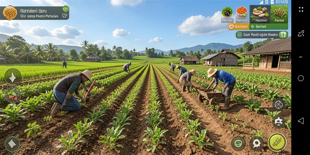 Antarmuka N06 dengan berbagai pilihan tanaman untuk ditanam.