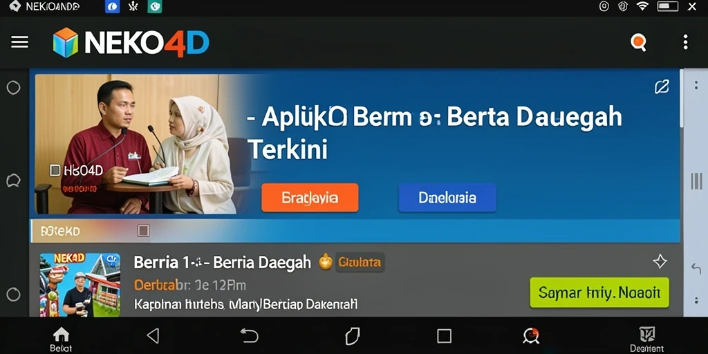 Tampilan antarmuka aplikasi NEKO4D yang menarik dan informatif.