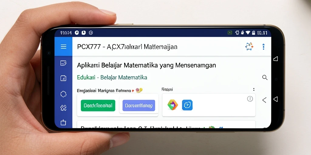 Tampilan antarmuka aplikasi Belajar Matematika yang intuitif.