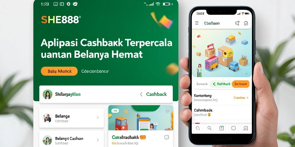 Antarmuka SHE888 yang memudahkan pengguna mendapatkan cashback.