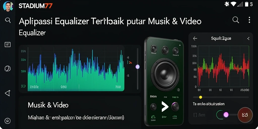 Antarmuka user-friendly STADIUM77 dengan fitur equalizer lengkap.