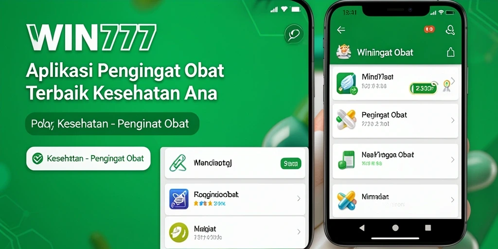 Tampilan antarmuka aplikasi Pengingat Obat WIN777 yang intuitif.