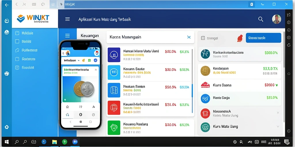 Antarmuka aplikasi WINJKT yang intuitif dan informatif tentang Kurs Mata Uang.