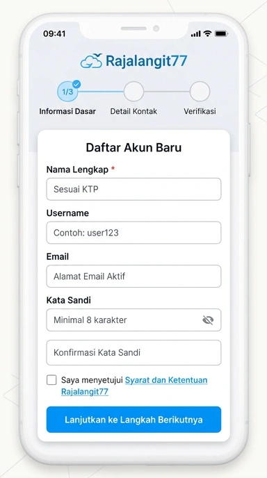 Daftar Akun Baru di Rajalangit77 untuk Pengguna Android